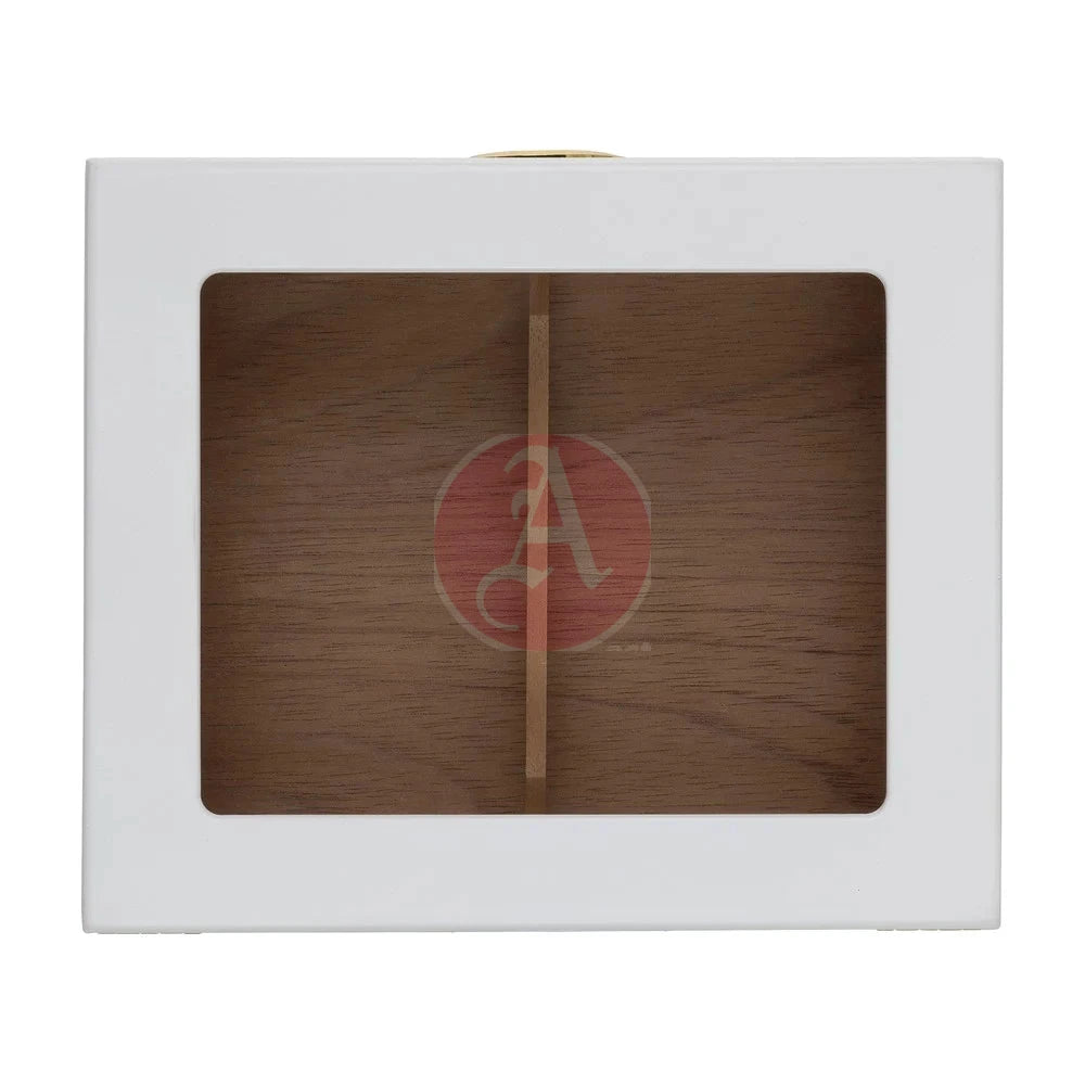 25-Count Humidor Capri Glasstop White-Hum-25Hyg-Wh