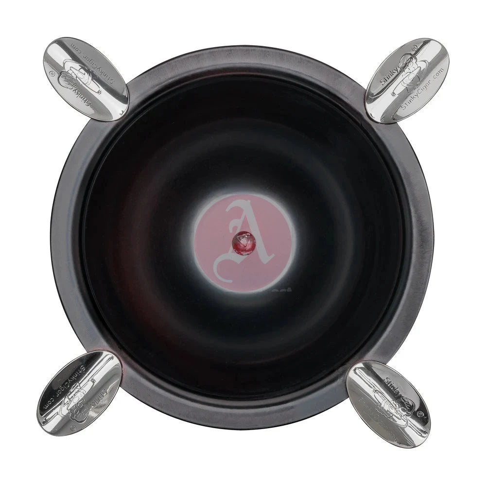 4 Stirrup Tall Stinky Ashtray, Cherry Black Antique