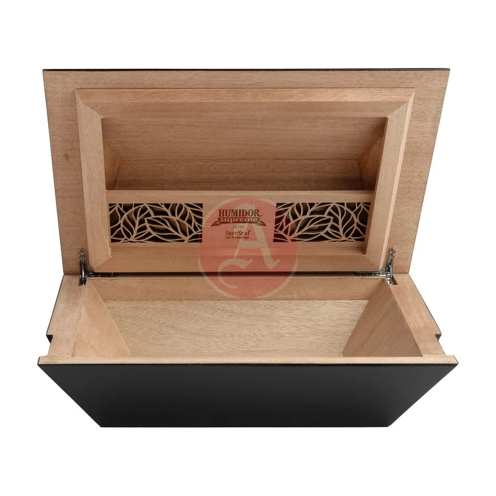 Aria Desktop 40-80 Cg Count. Humidor, Matte Black