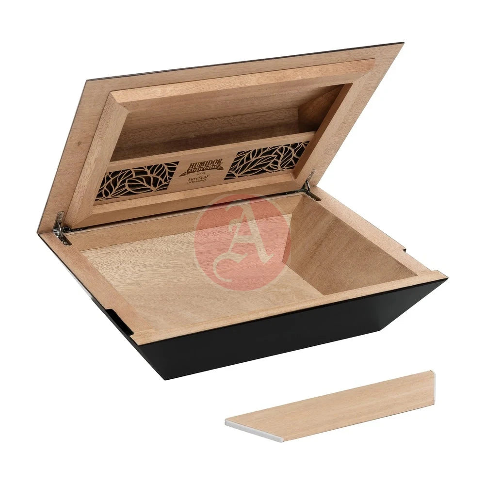 Aria Desktop 40-80 Cg Count. Humidor, Matte Black