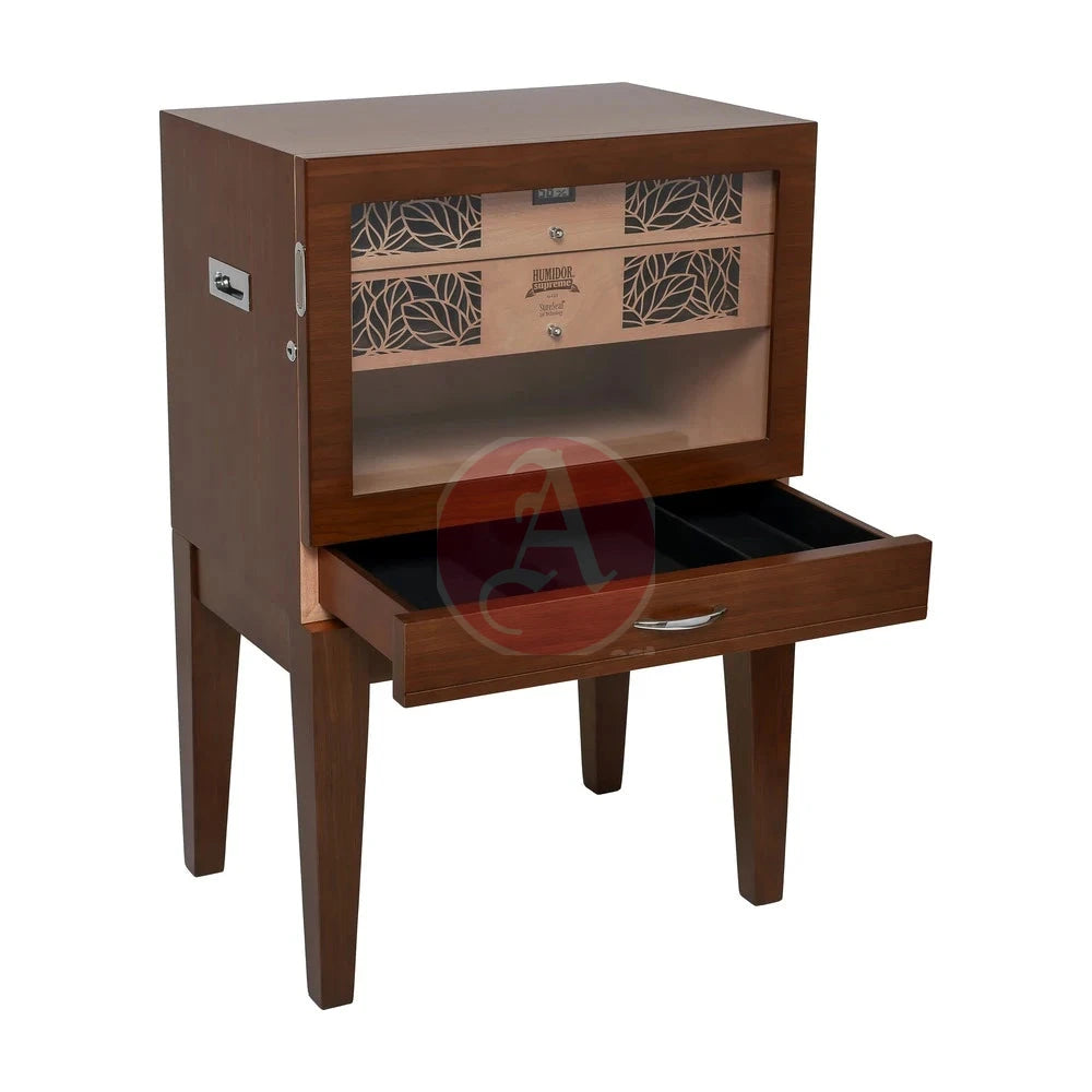 Humidor Supreme Balthazar Ii End Table 540-1024 Count Capacity, Walnut