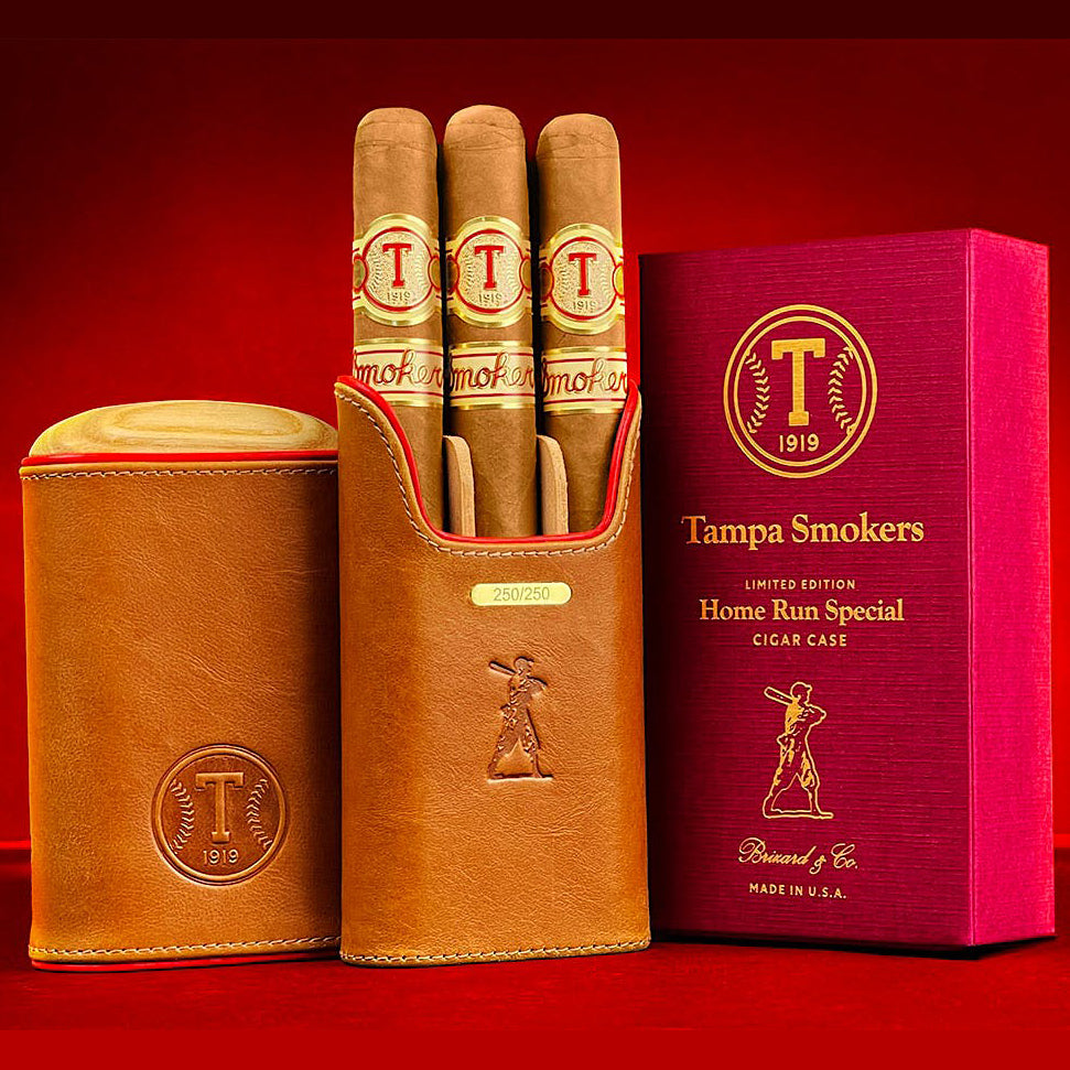 Tampa Smokers Leather Case with 3 Cigars