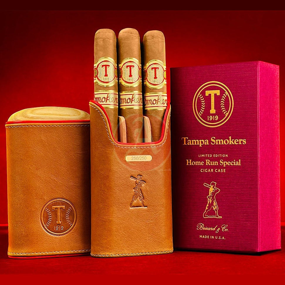 Tampa Smokers Leather Case with 3 Cigars 1 Case + 3 Cigars