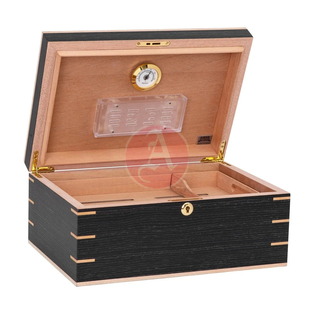 Messenia 45-75 Cg Count Desktop Humidor, Grey Oak Veneer