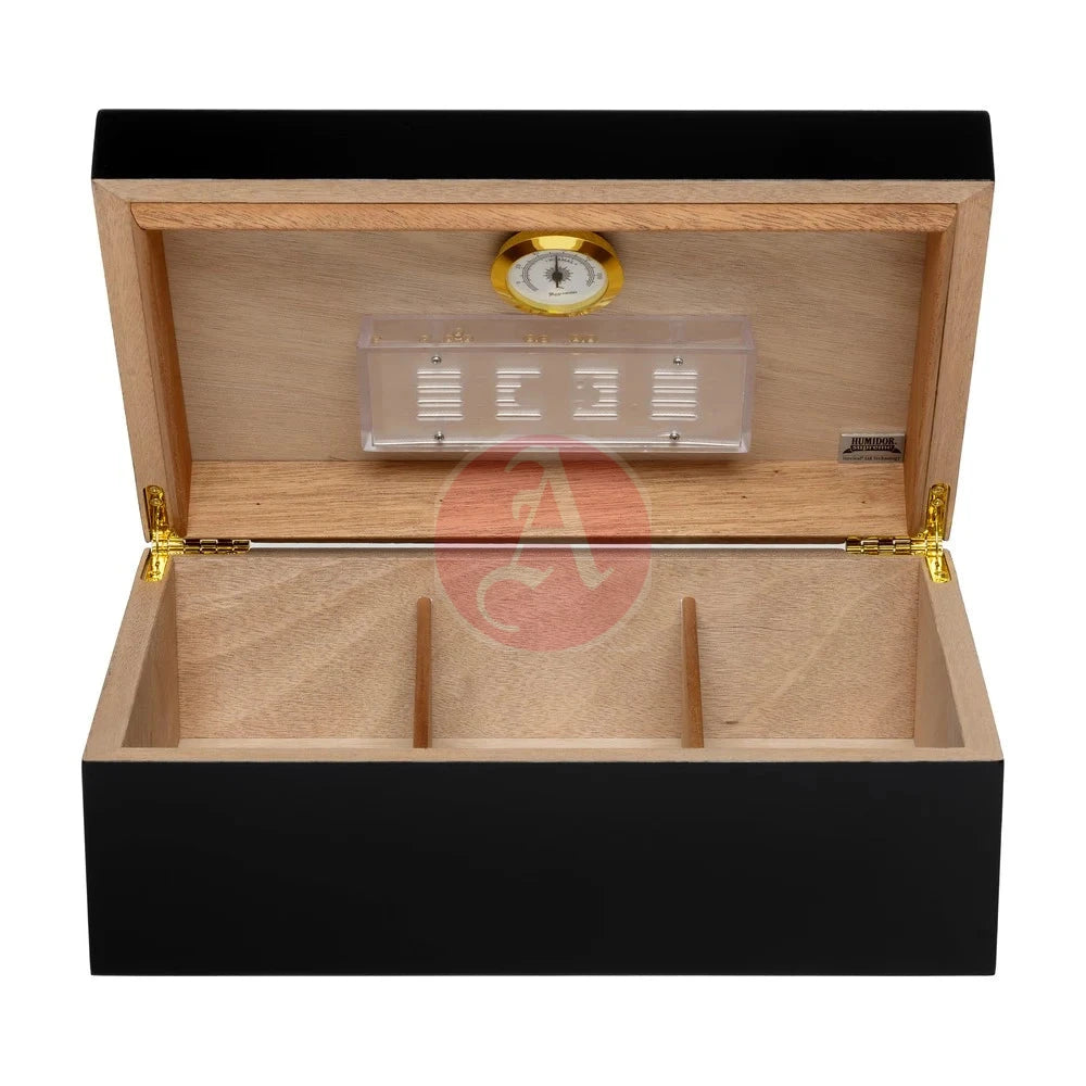 Porto 40-70 Count Cap. Black Humidor