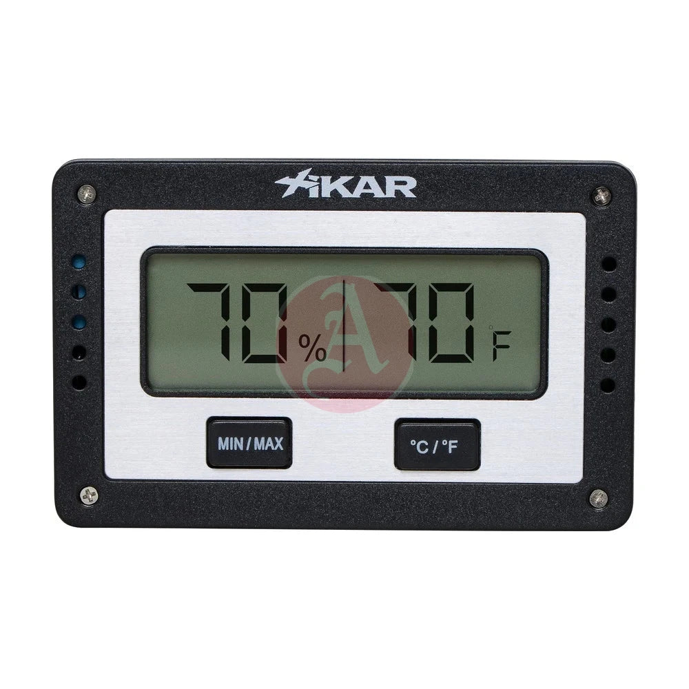 Rectangular Digital Hygrometer, Black & Silver