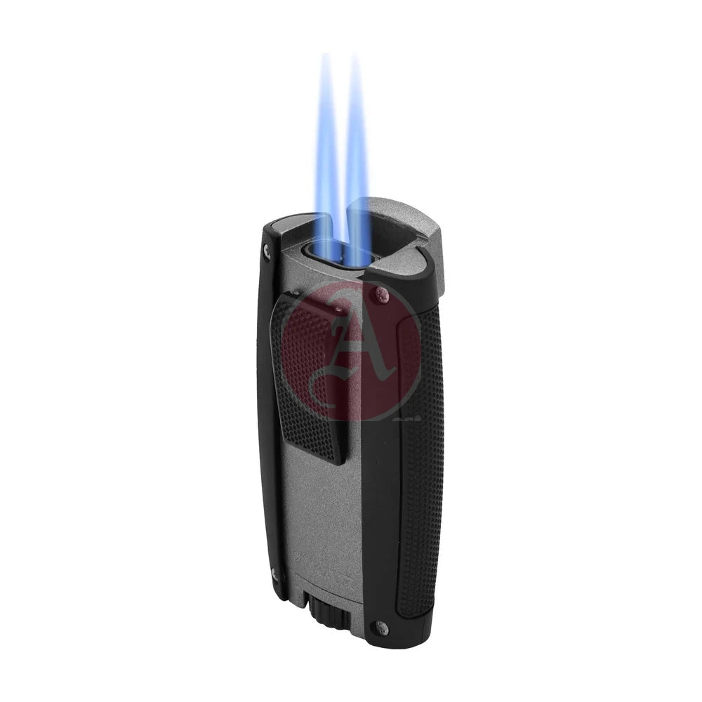 Turismo Double Torch Lighter, Matte Gray
