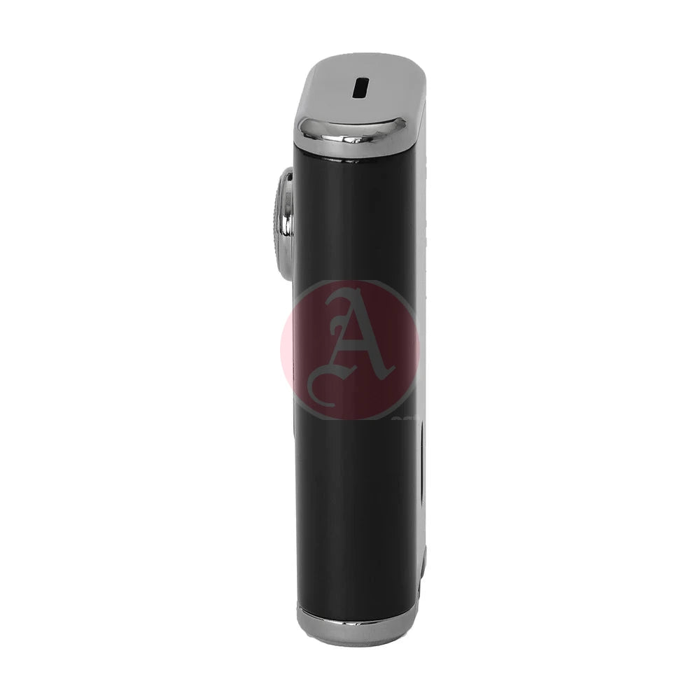 Verano Flat Flame Lighter, Wind Resistant, Black