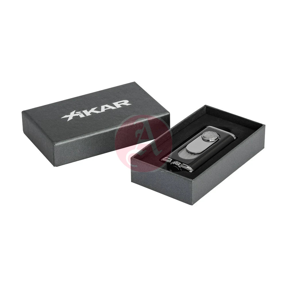 Verano Flat Flame Lighter, Wind Resistant, Black