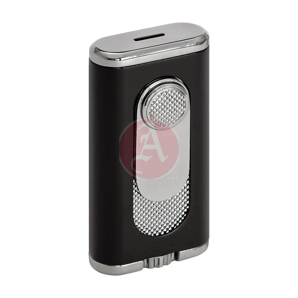 Verano Flat Flame Lighter, Wind Resistant, Black
