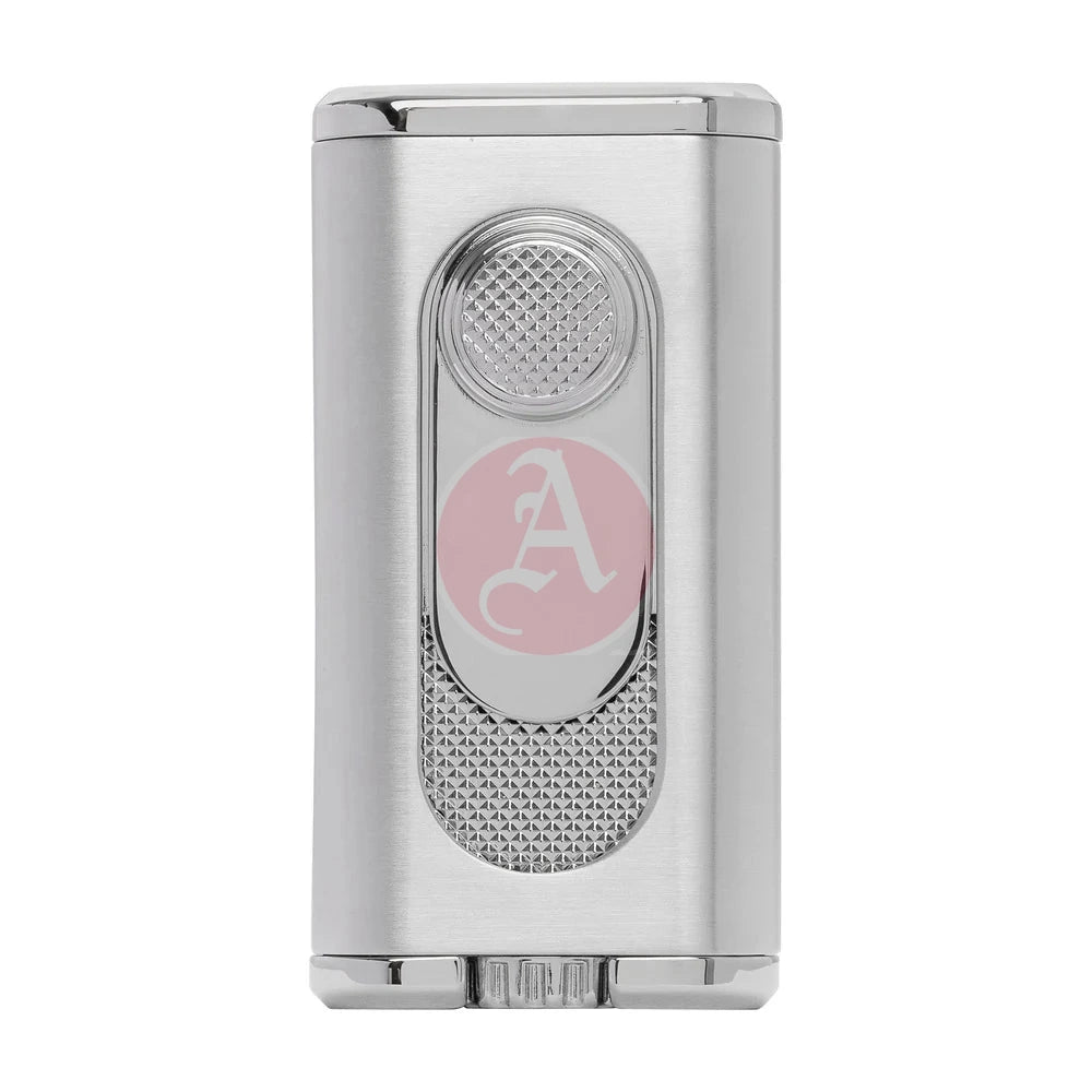 Verano Flat Flame Lighter, Wind Resistant, Silver