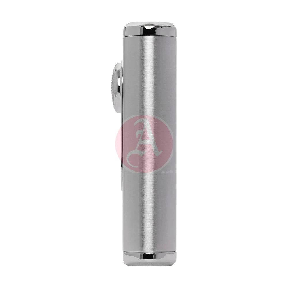 Verano Flat Flame Lighter, Wind Resistant, Silver