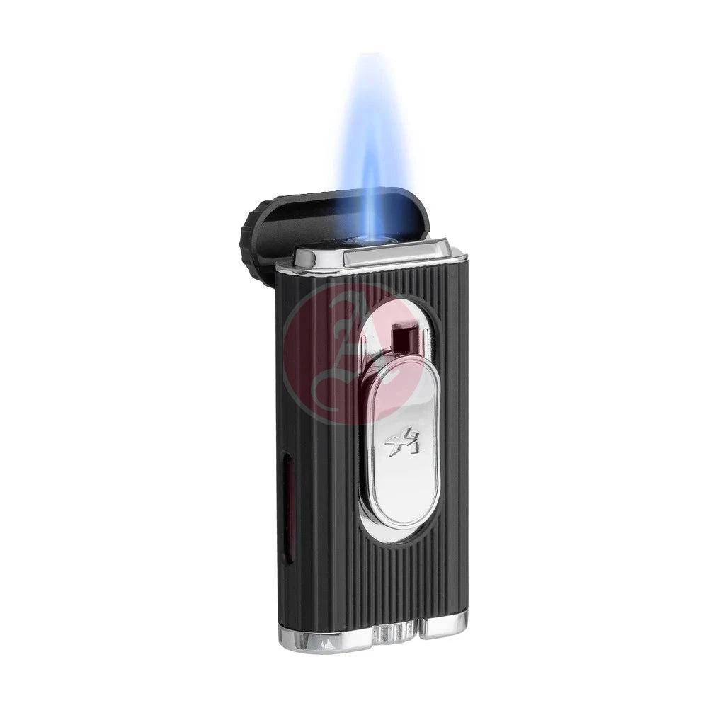 Xikar Hedron Lighter, Xkhd-1000 Hybrid Jet/Soft Flame Black & Chrome