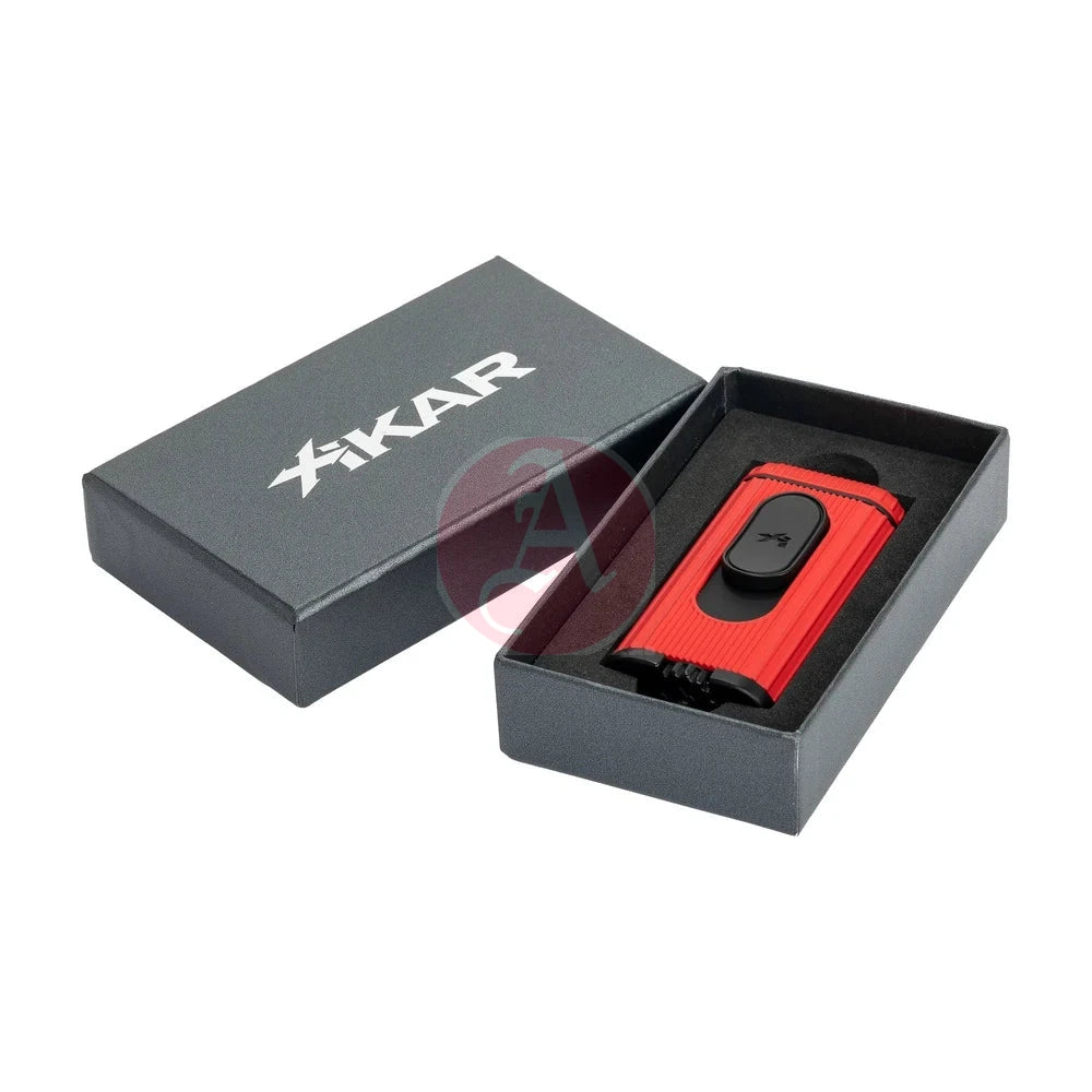 Xikar Hedron Lighter, Xkhd-1003 Hybrid Jet/Soft Flame Red & Black
