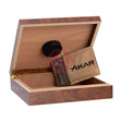 20 Cg Count. Travel Humidor with Humidifier Burl Brass Hinge