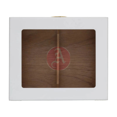 25-Count Humidor Capri Glasstop White-Hum-25Hyg-Wh