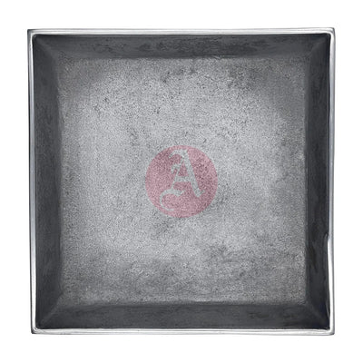 7 Square Grid Ashtray Polished Aluminum
