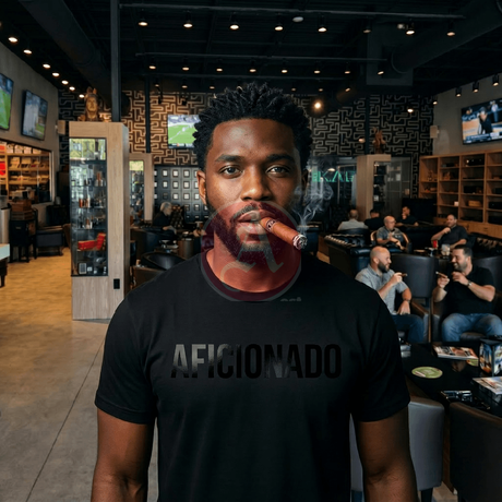 Black T-Shirt with Black Aficionado Logo