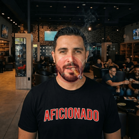Black T-Shirt with Red Aficionado Logo