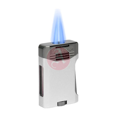 Antares Double Jet Side Squeeze Lighter, Silver