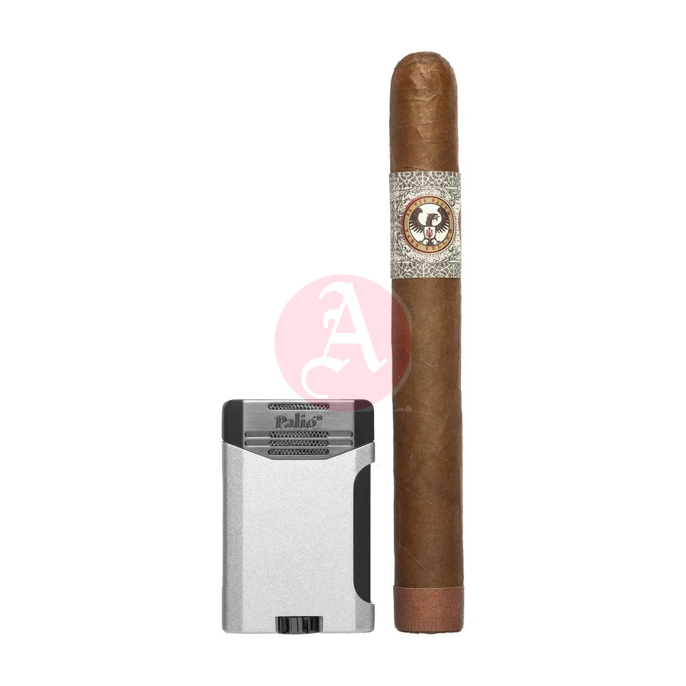 Antares Double Jet Side Squeeze Lighter, Silver