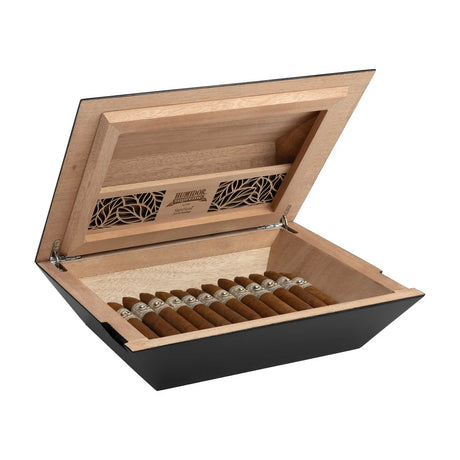Aria Desktop 40-80 Cg Count. Humidor, Matte Black