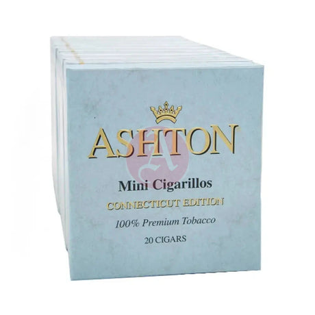Ashton Small Cigars Mini Cigarillos Connecticut - Blue Box Closed Box