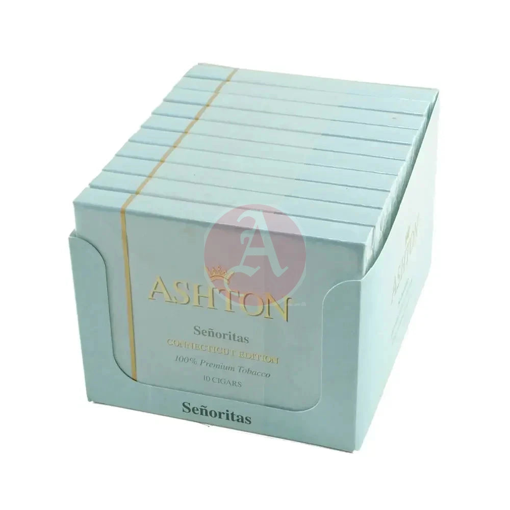 Ashton Small Cigars Mini Cigarillos Connecticut - Blue Box Open Box