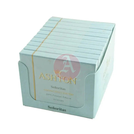 Ashton Small Cigars Mini Cigarillos Connecticut - Blue Box Open Box