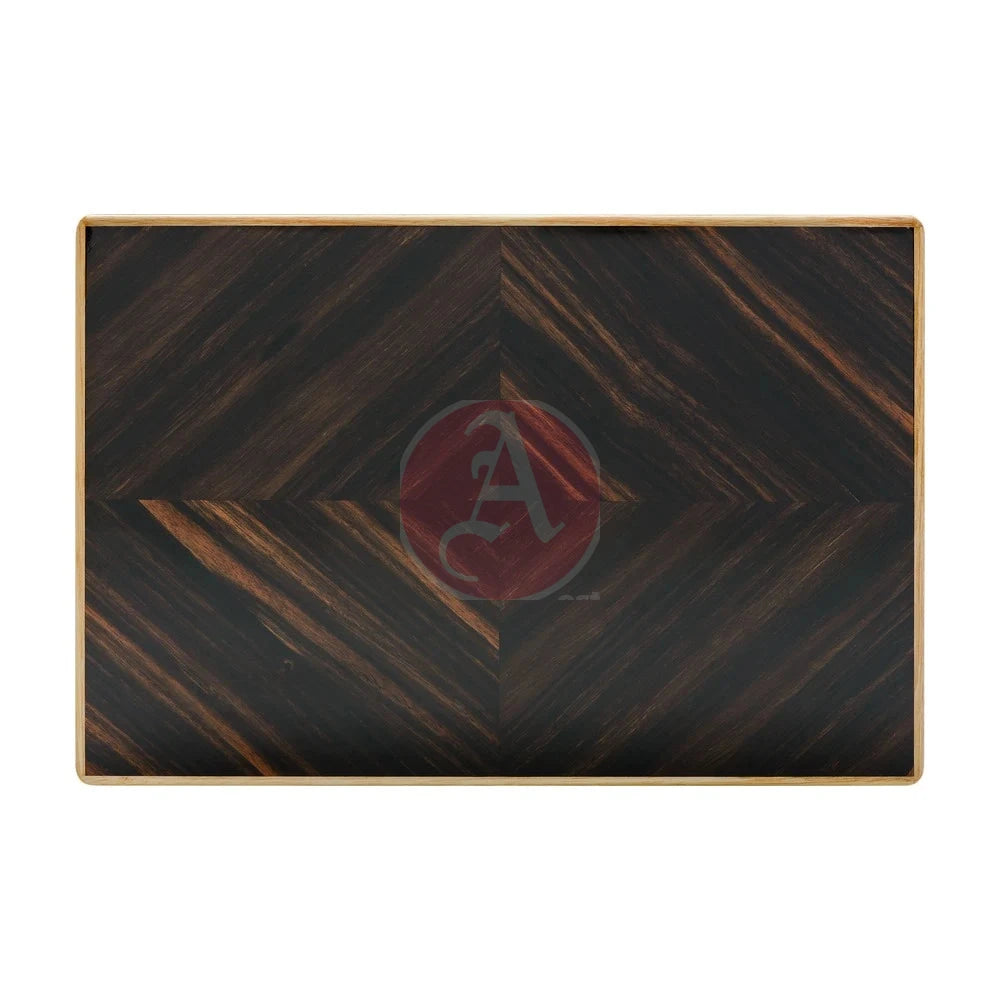 Basel45-75 Cg Count. Desktop Humidor, Ebony Veneer, Inlay