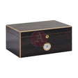 Basel45-75 Cg Count. Desktop Humidor, Ebony Veneer, Inlay