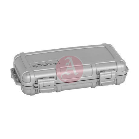 Cigar Caddy 5 Count Silver Waterproof Travel Humidor 5 ct.