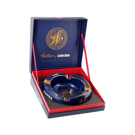 Cohiba Weller LE Blue & Gold Ashtray Open Box