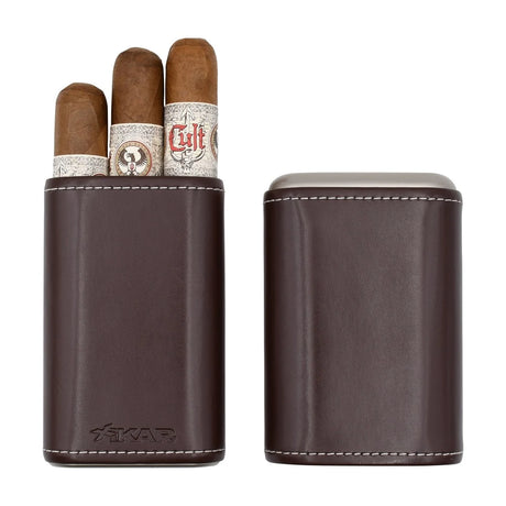 Envoy Triple Cigar Case, Cognac