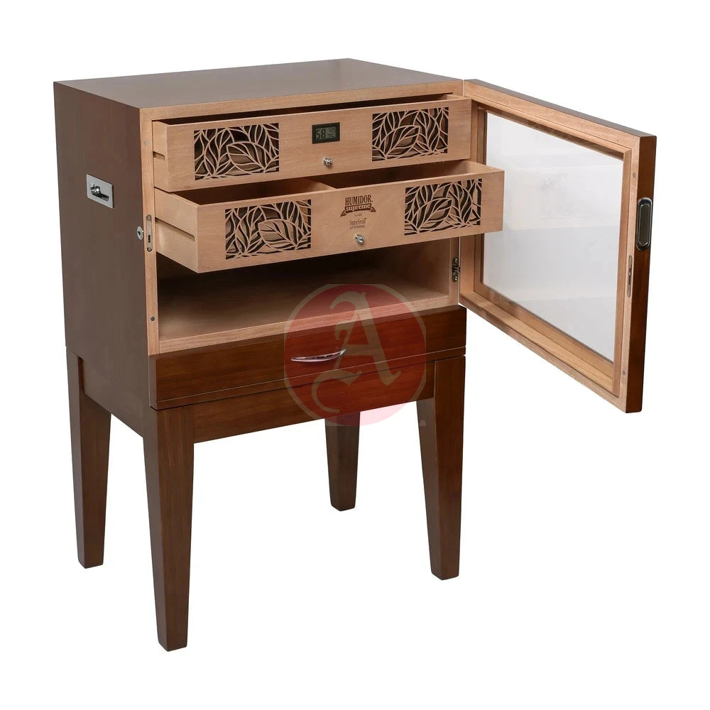 Humidor Supreme Balthazar Ii End Table 540-1024 Count Capacity, Walnut