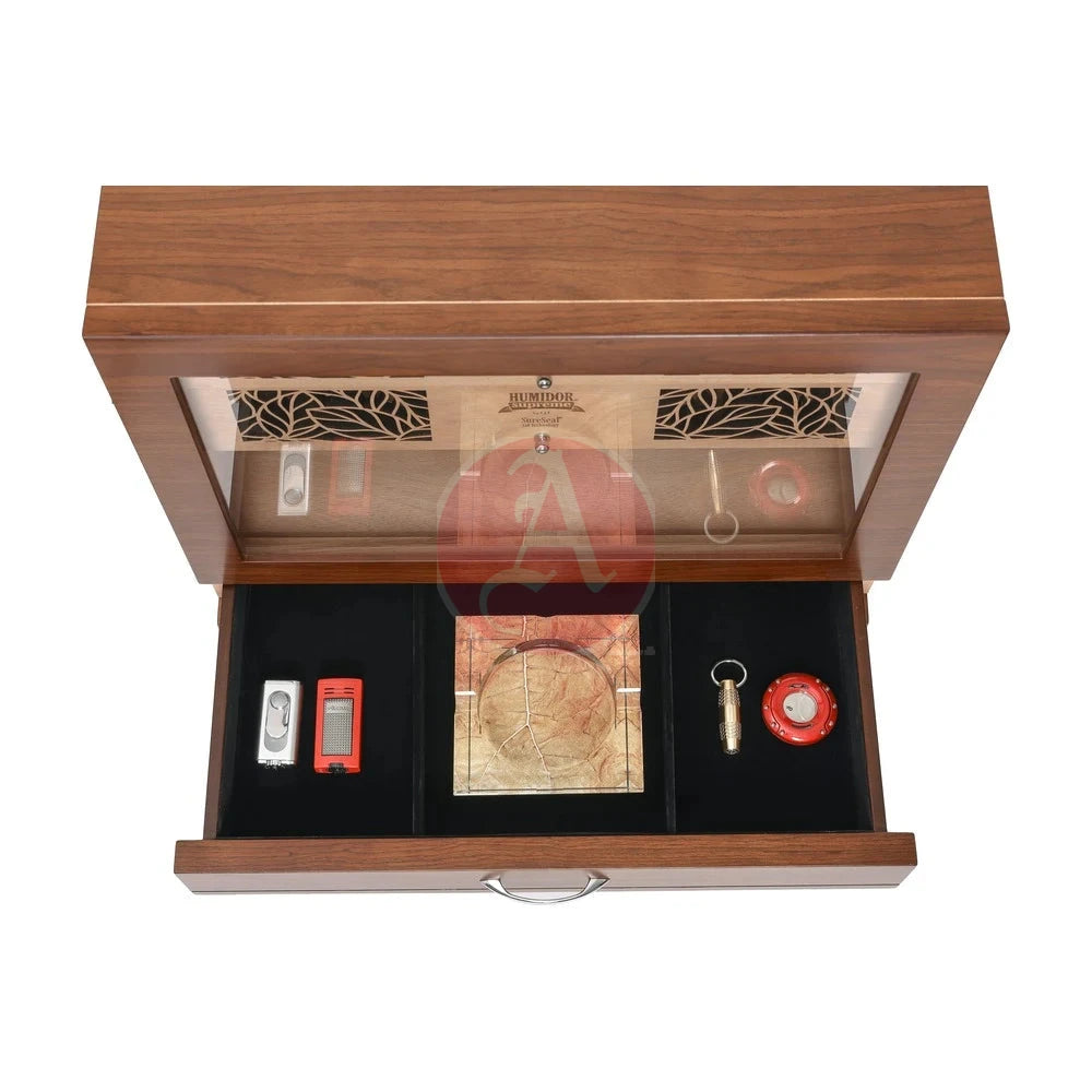 Humidor Supreme Balthazar Ii End Table 540-1024 Count Capacity, Walnut