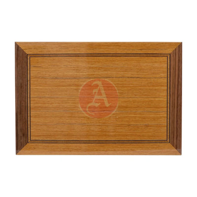 Merino 45-75 Cg Count. Desktop Humidor, Bubinga Veneer, Walnut Veneer, Inlay