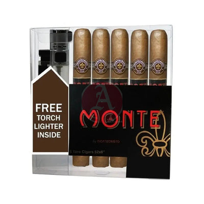 Monte by Montecristo Toro 5-Pack Plus Lighter Sampler of 5 Cigars + Lighter
