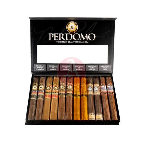 Perdomo Connoisseur Collection Award Winning Sampler of 12 Open Box