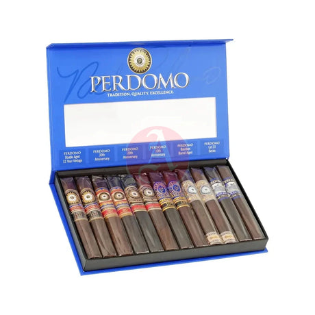 Perdomo Connoisseur Collection Maduro Sampler of 12 Open Box