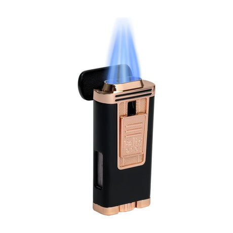 Polaris Inline Triple Jet Lighter, Black/Rose Gold