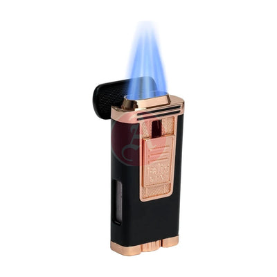Polaris Inline Triple Jet Lighter, Black/Rose Gold