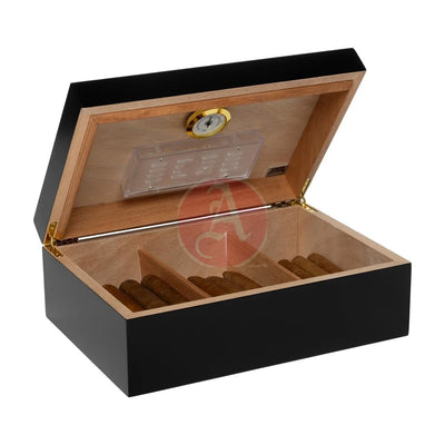 Porto 40-70 Count Cap. Black Humidor