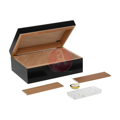 Porto 40-70 Count Cap. Black Humidor