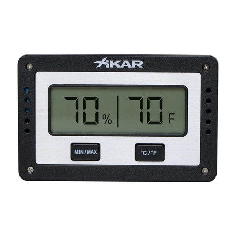 Rectangular Digital Hygrometer, Black & Silver