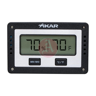 Rectangular Digital Hygrometer, Black & Silver