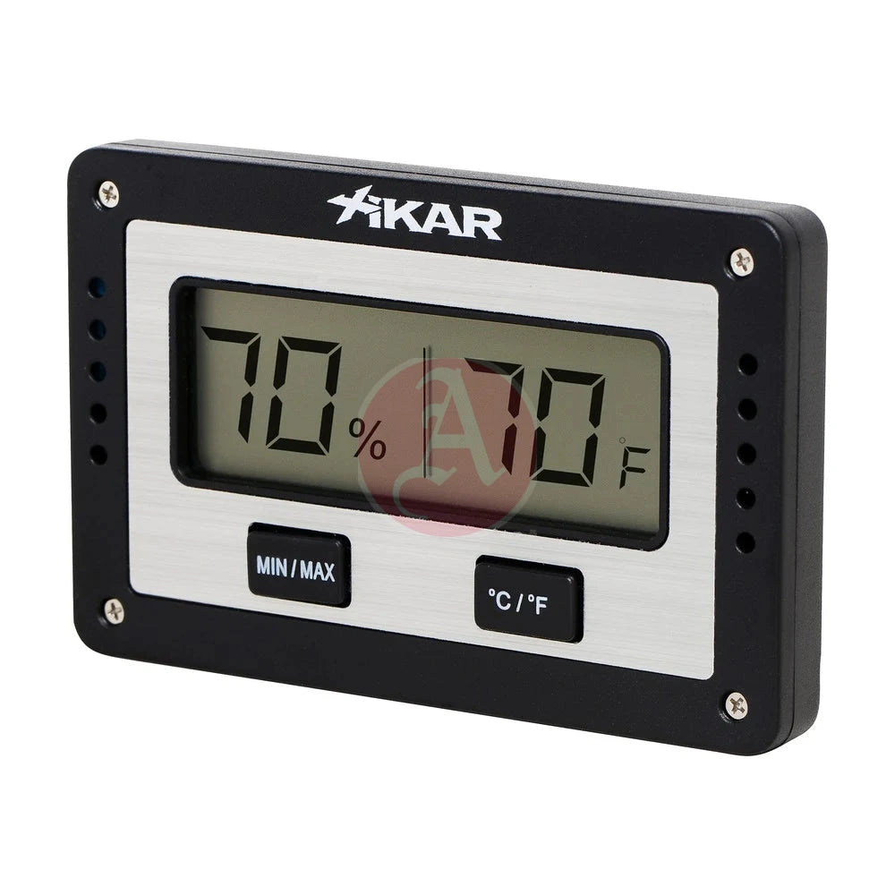 Rectangular Digital Hygrometer, Black & Silver