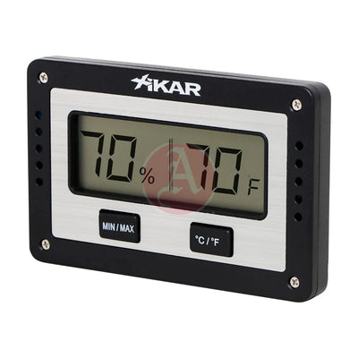 Rectangular Digital Hygrometer, Black & Silver