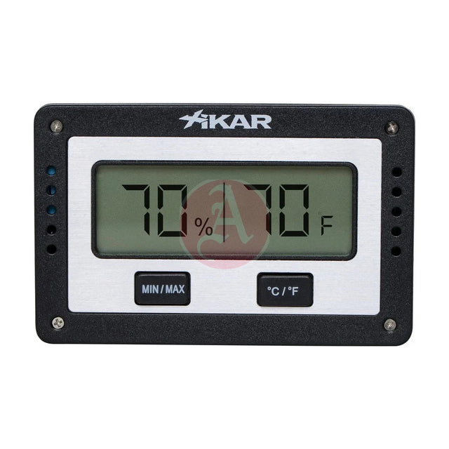 Rectangular Digital Hygrometer, Black & Silver