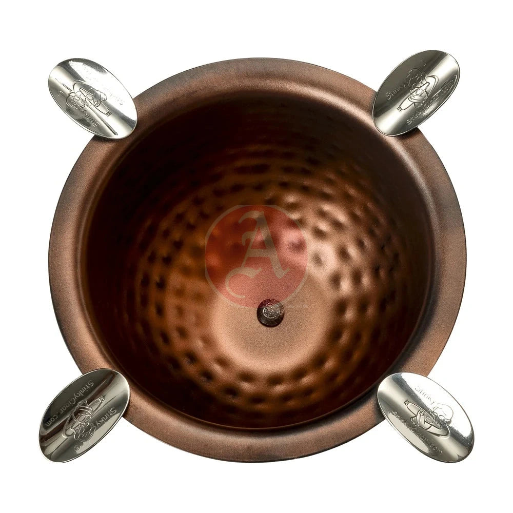 Stinky Hammered Copper Tall 4 Stirrup Ashtray